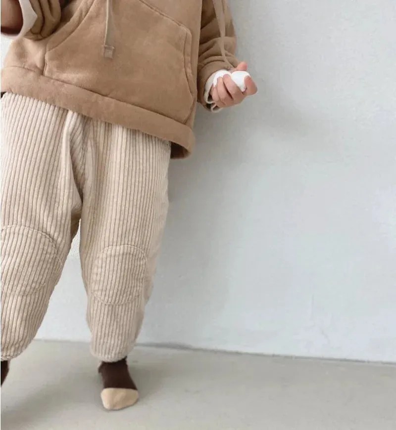 2023 Baby Korean Style Pants Autumn Winter Padded Corduroy Boy's Pants Kids Corduroy Trousers Toddler Children Long Pants