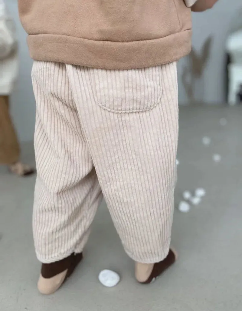 2023 Baby Korean Style Pants Autumn Winter Padded Corduroy Boy's Pants Kids Corduroy Trousers Toddler Children Long Pants