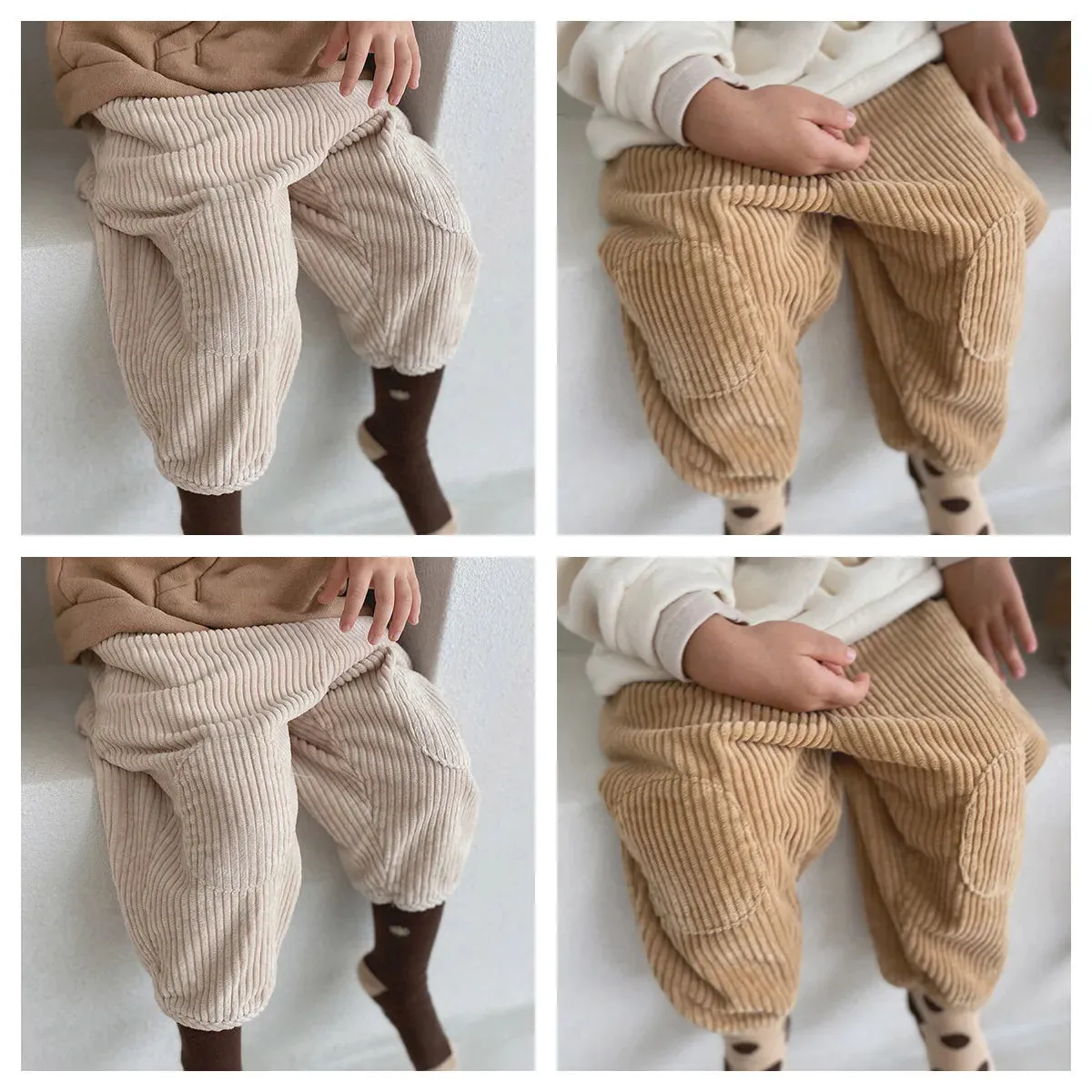 2023 Baby Korean Style Pants Autumn Winter Padded Corduroy Boy's Pants Kids Corduroy Trousers Toddler Children Long Pants