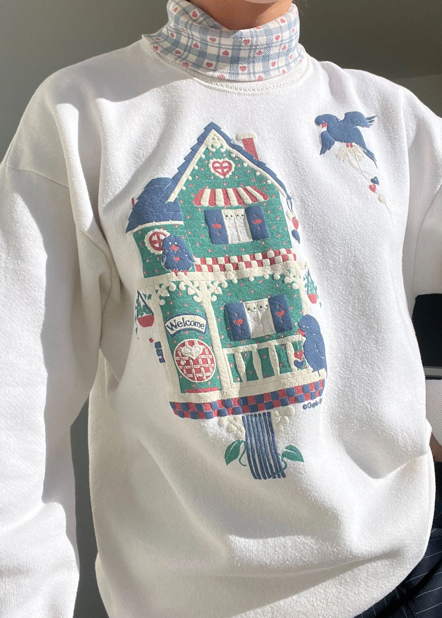 80's Birdhouse Layered Sweatshirt (M)