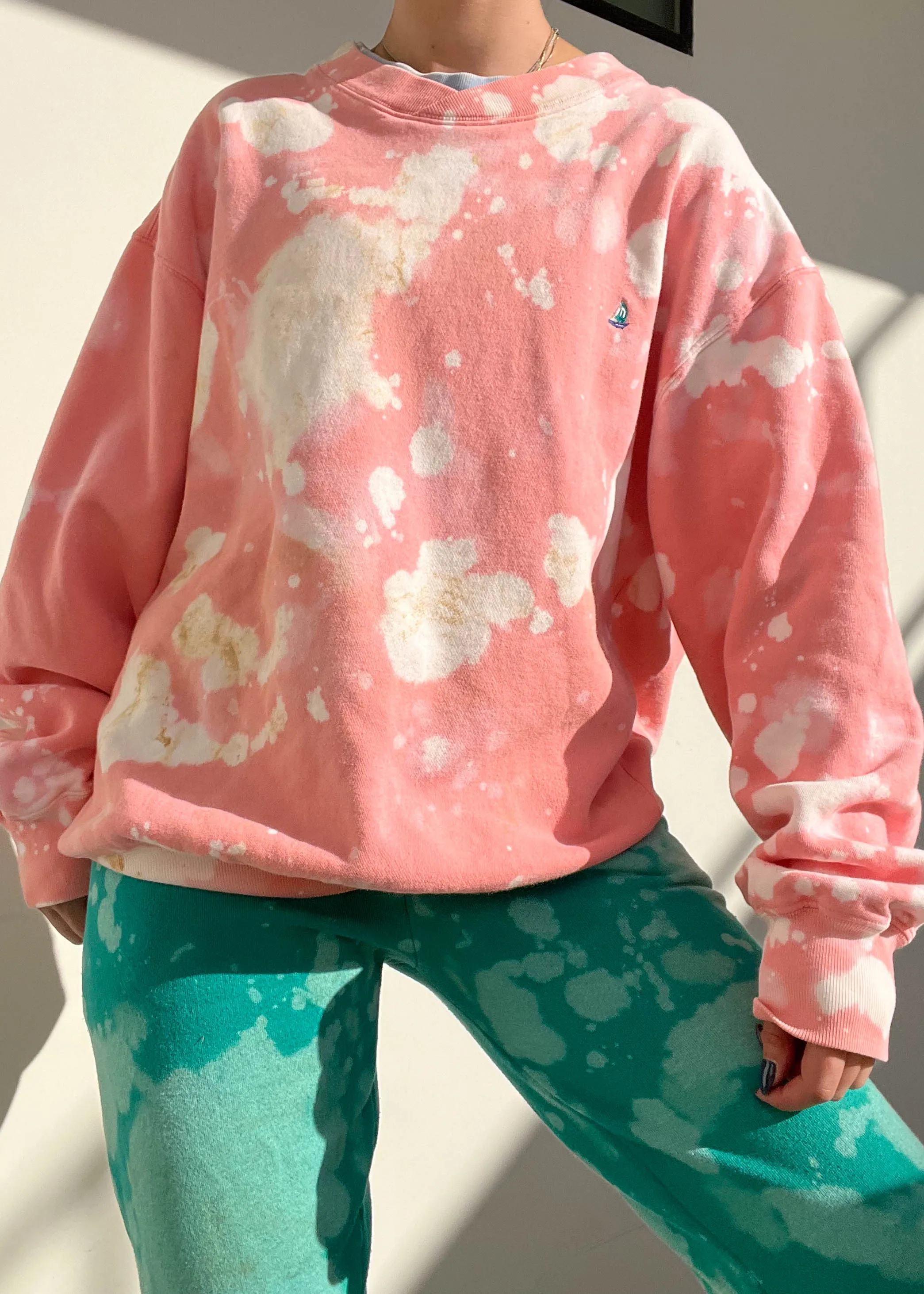80's Marbled Bleach Sweatshirt (L)