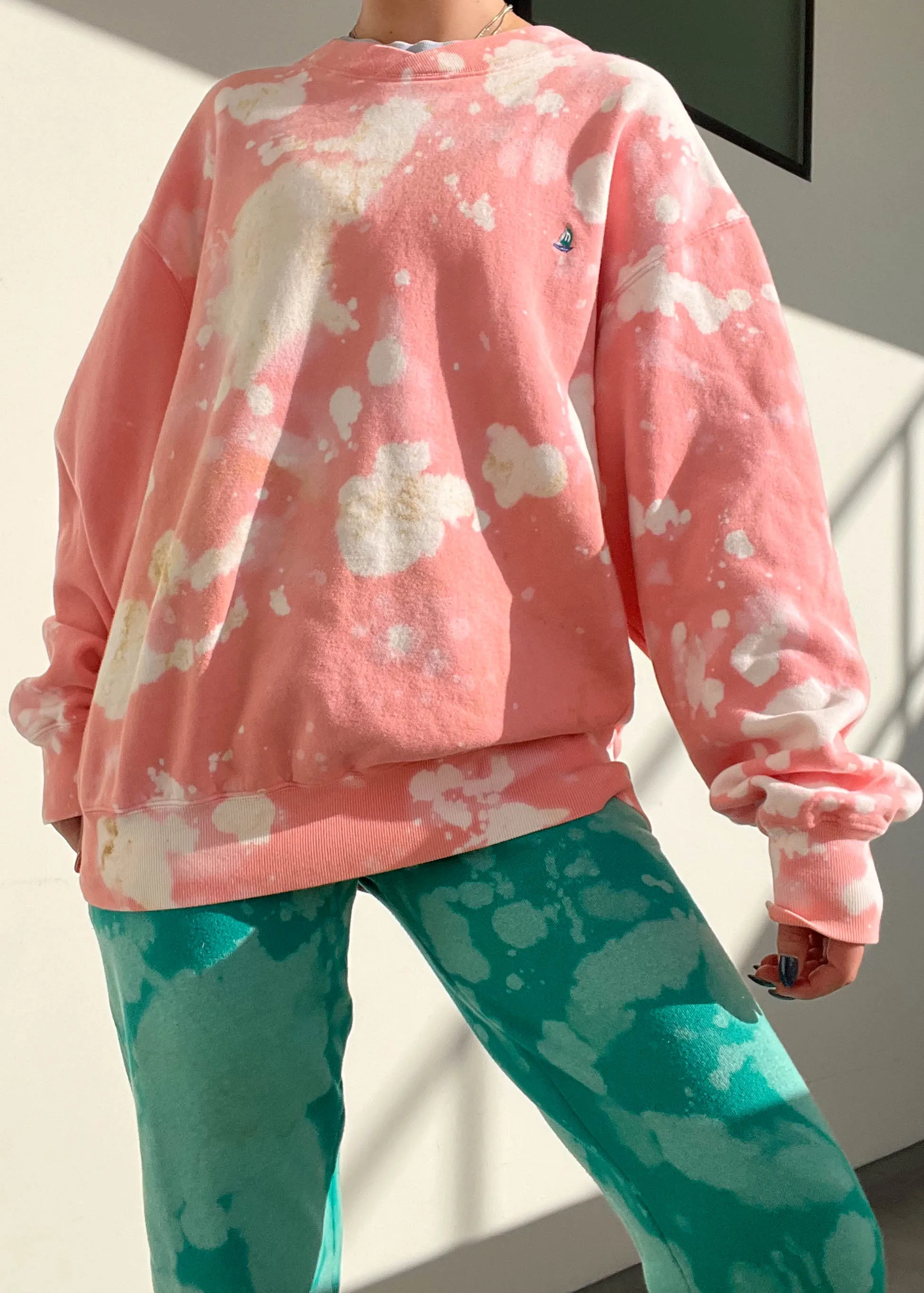 80's Marbled Bleach Sweatshirt (L)