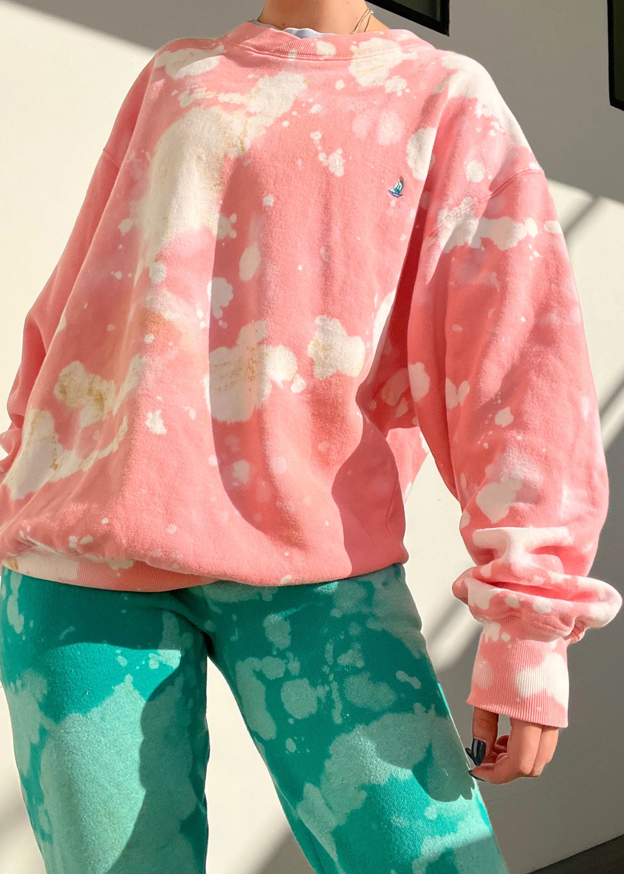 80's Marbled Bleach Sweatshirt (L)