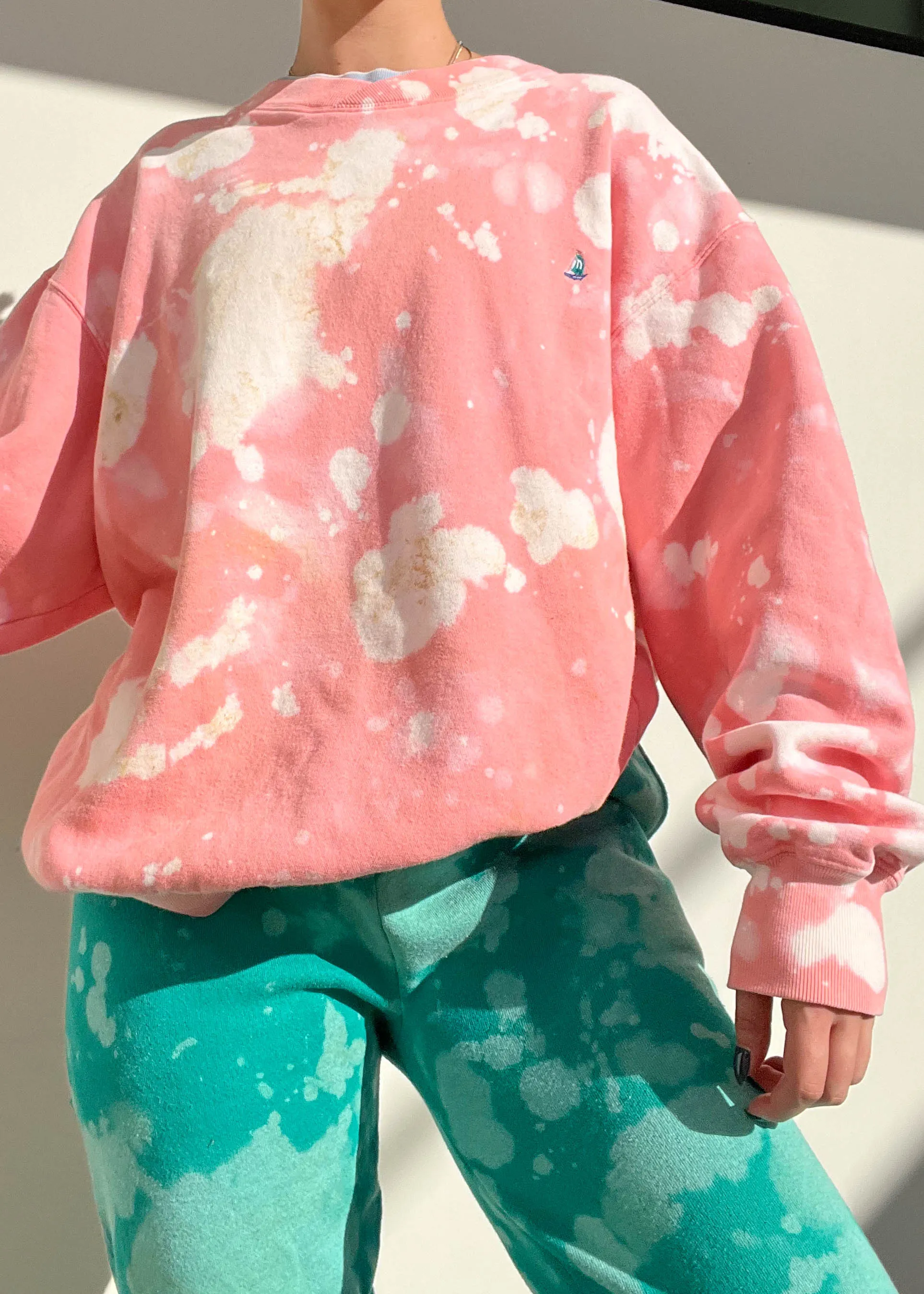 80's Marbled Bleach Sweatshirt (L)