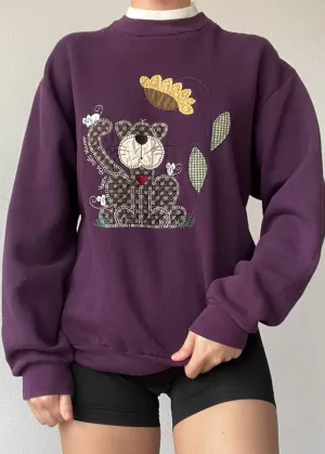 90's Patchwork Kitty Crewneck (S)