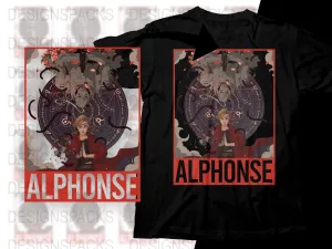 Alphonse Anime Design Short Sleeve Png Digital Download