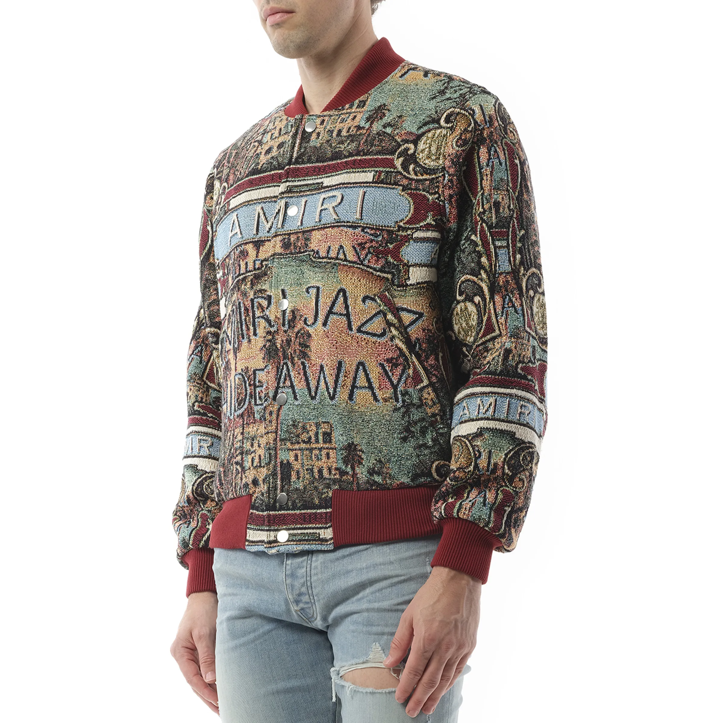 Amiri Jazz Hideaway Bomber in Multicolour