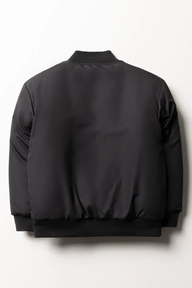 Bomber Puffer Jacket Black
