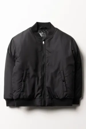Bomber Puffer Jacket Black