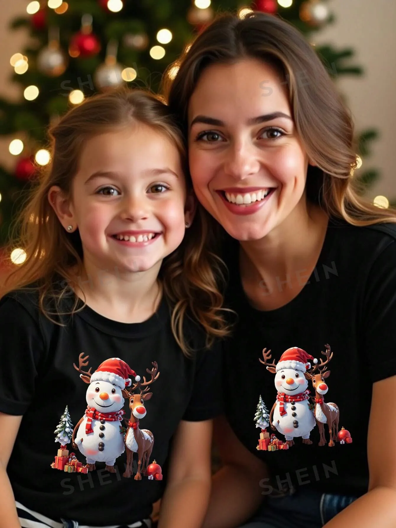 Cartoons on t shirts|Women's Casual Fashionable Cartoon T-Shirt, Suitable For Christmas Party