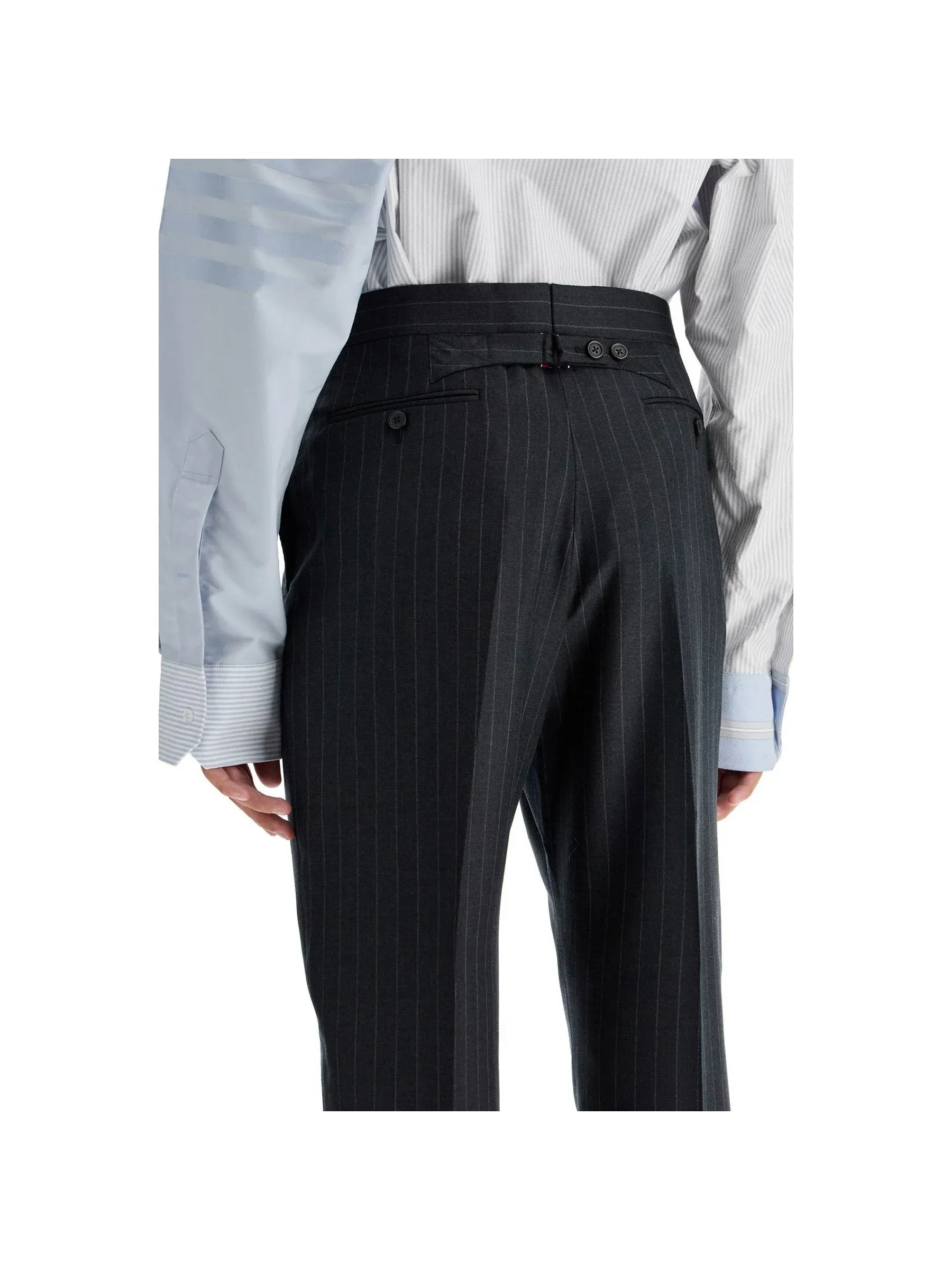 Classic Striped Wool Trousers