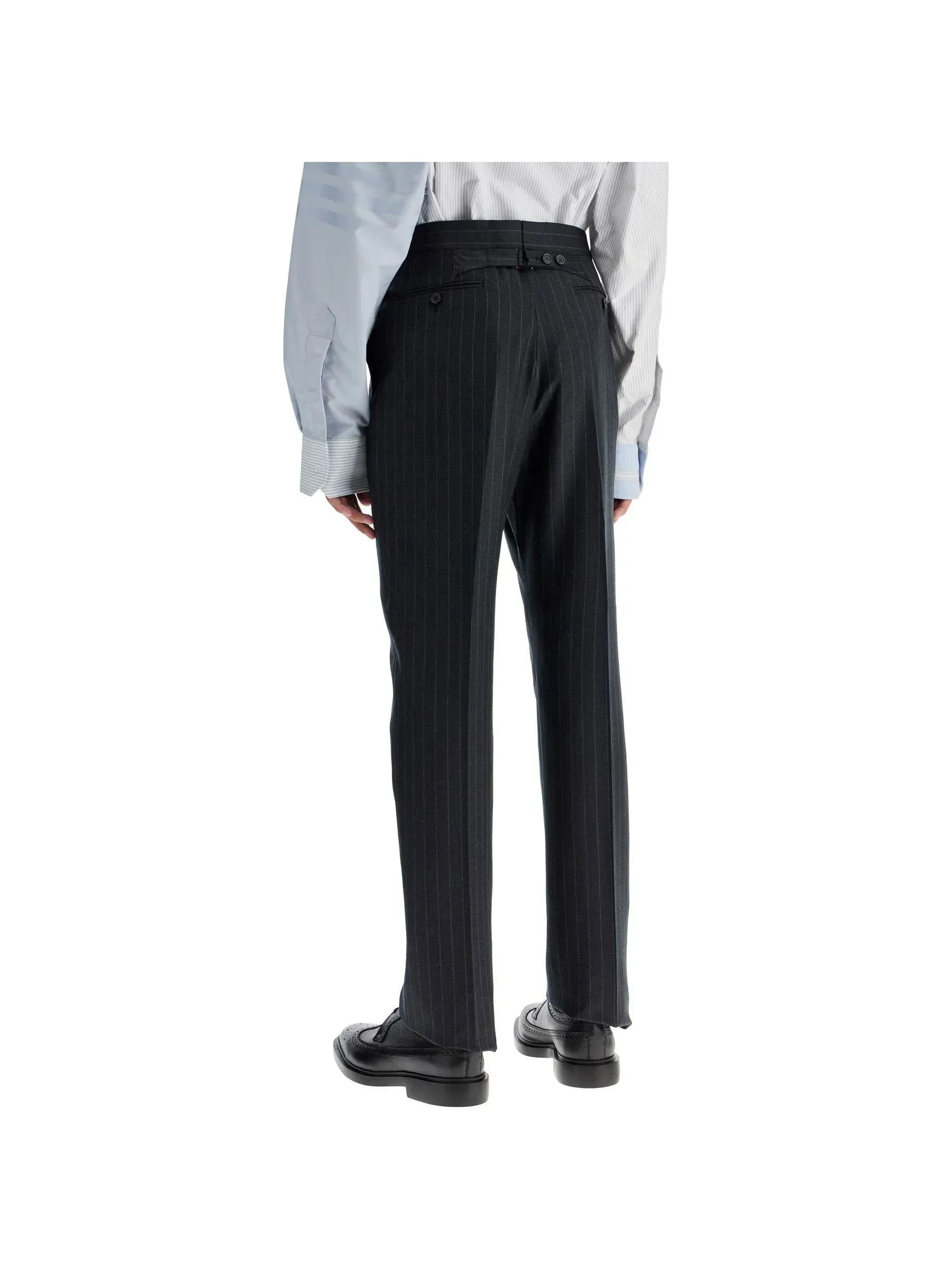 Classic Striped Wool Trousers