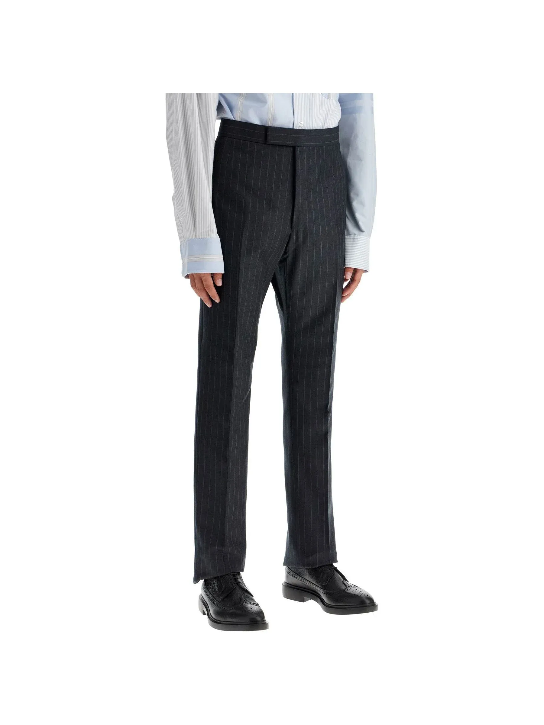 Classic Striped Wool Trousers