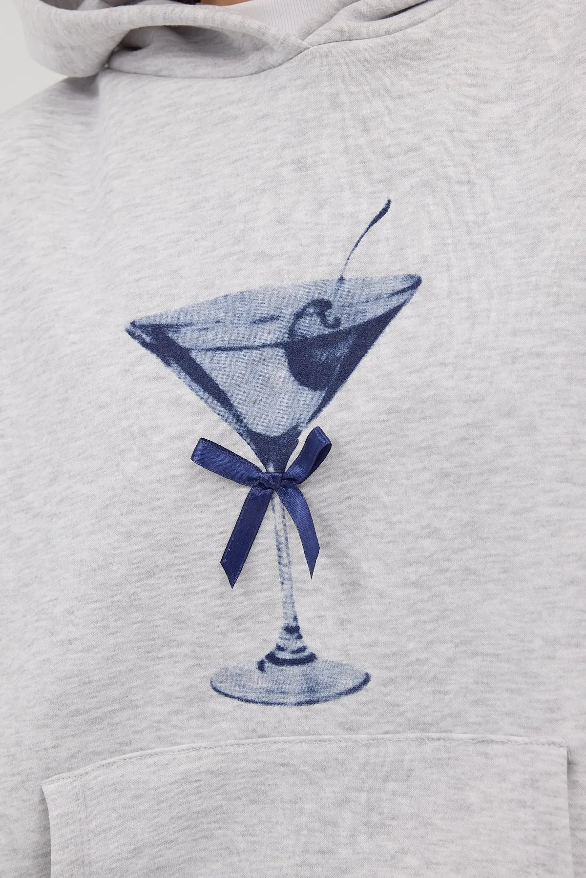 Cocktail Glass Printed Raised Sweatshirt