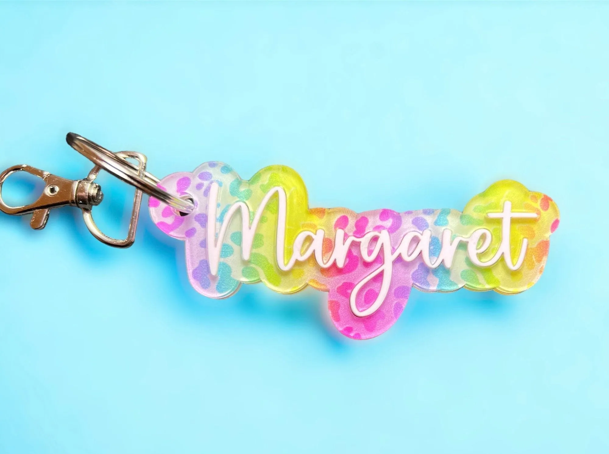Custom Acrylic Name Backpack Diaper Bag Luggage Keychain Tag