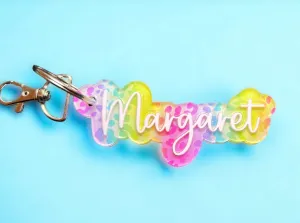 Custom Acrylic Name Backpack Diaper Bag Luggage Keychain Tag