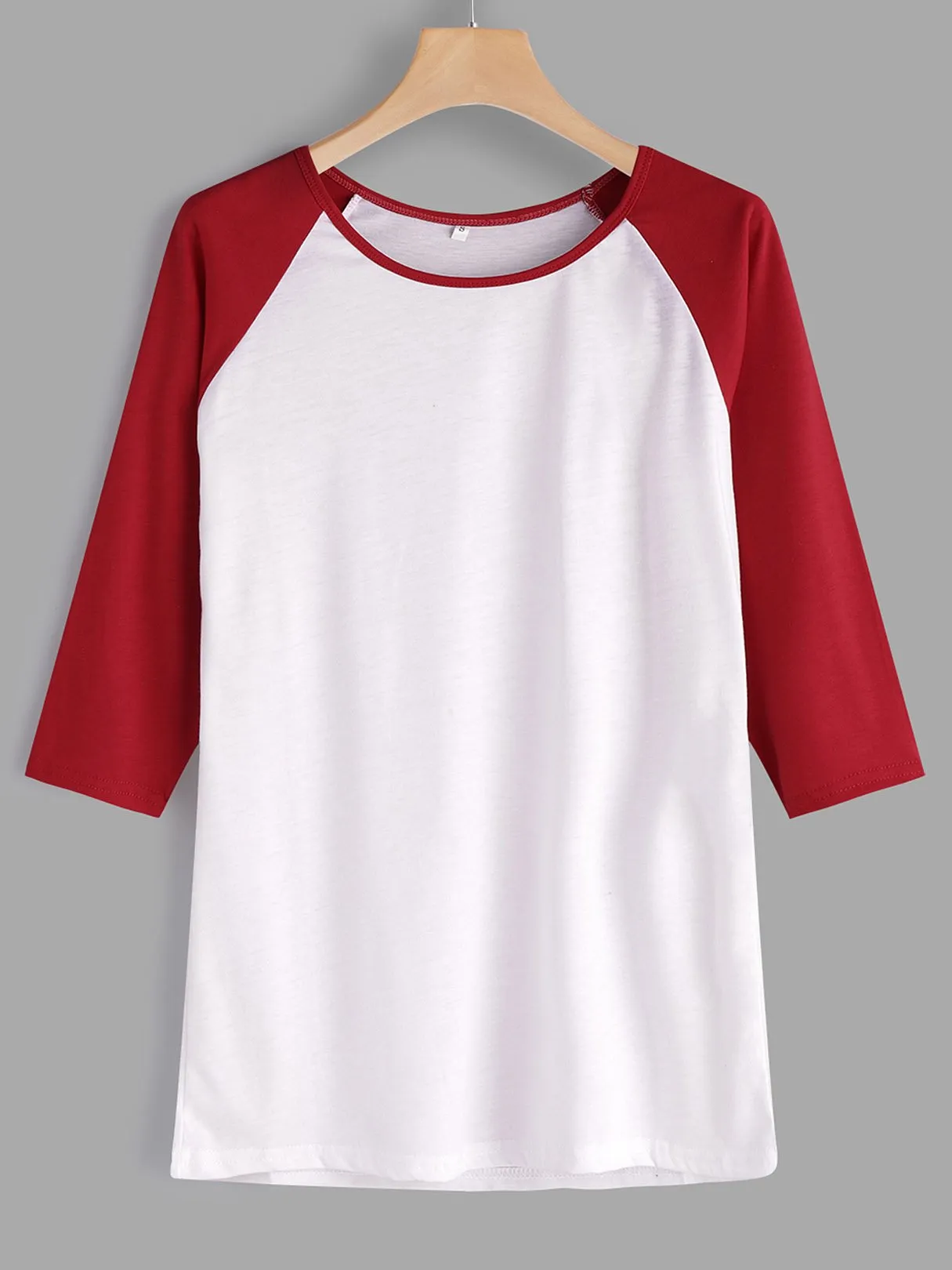 Custom Crew Neck Plain 3/4 Sleeve T-Shirts