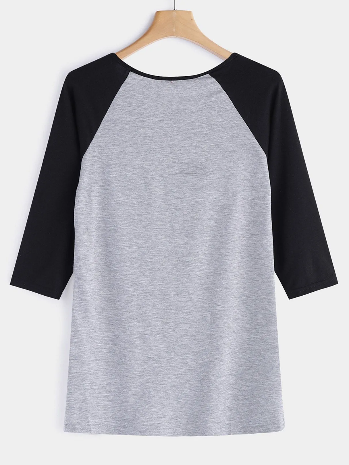 Custom Crew Neck Plain 3/4 Sleeve T-Shirts