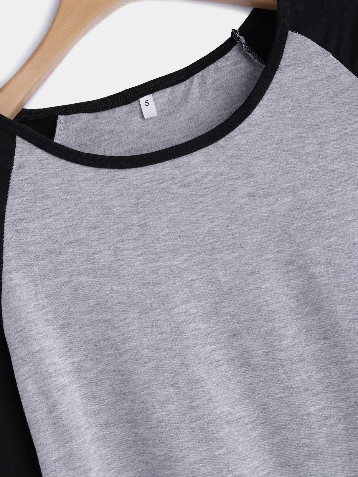 Custom Crew Neck Plain 3/4 Sleeve T-Shirts