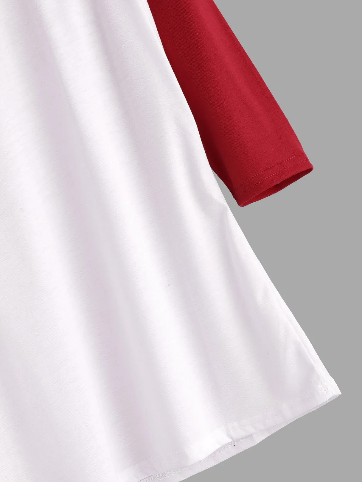 Custom Crew Neck Plain 3/4 Sleeve T-Shirts