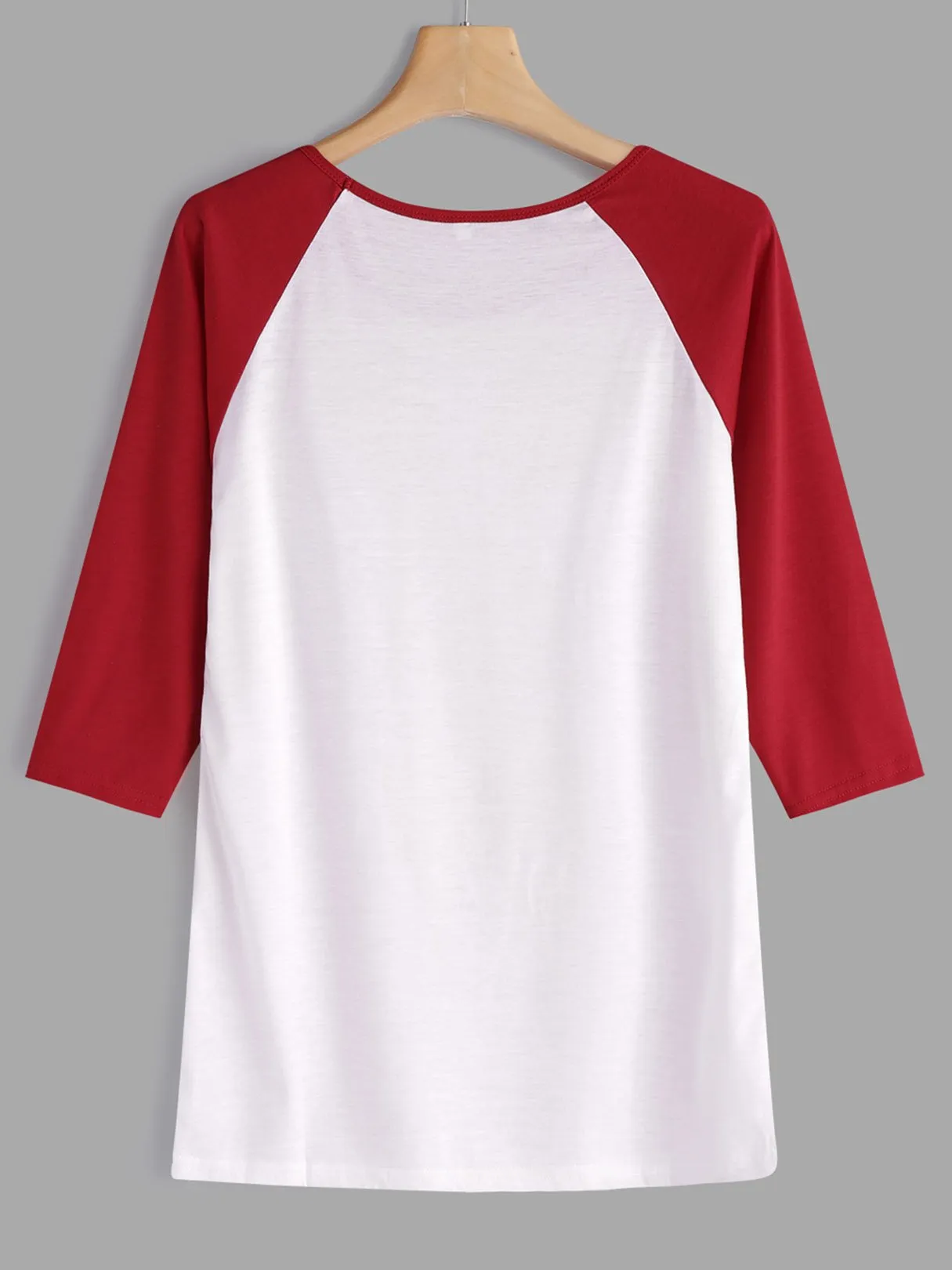 Custom Crew Neck Plain 3/4 Sleeve T-Shirts