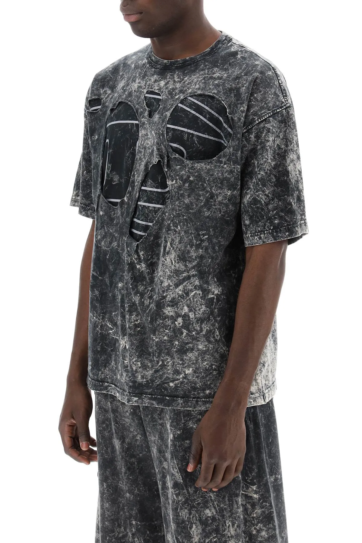 destroyed t-shirt with peel