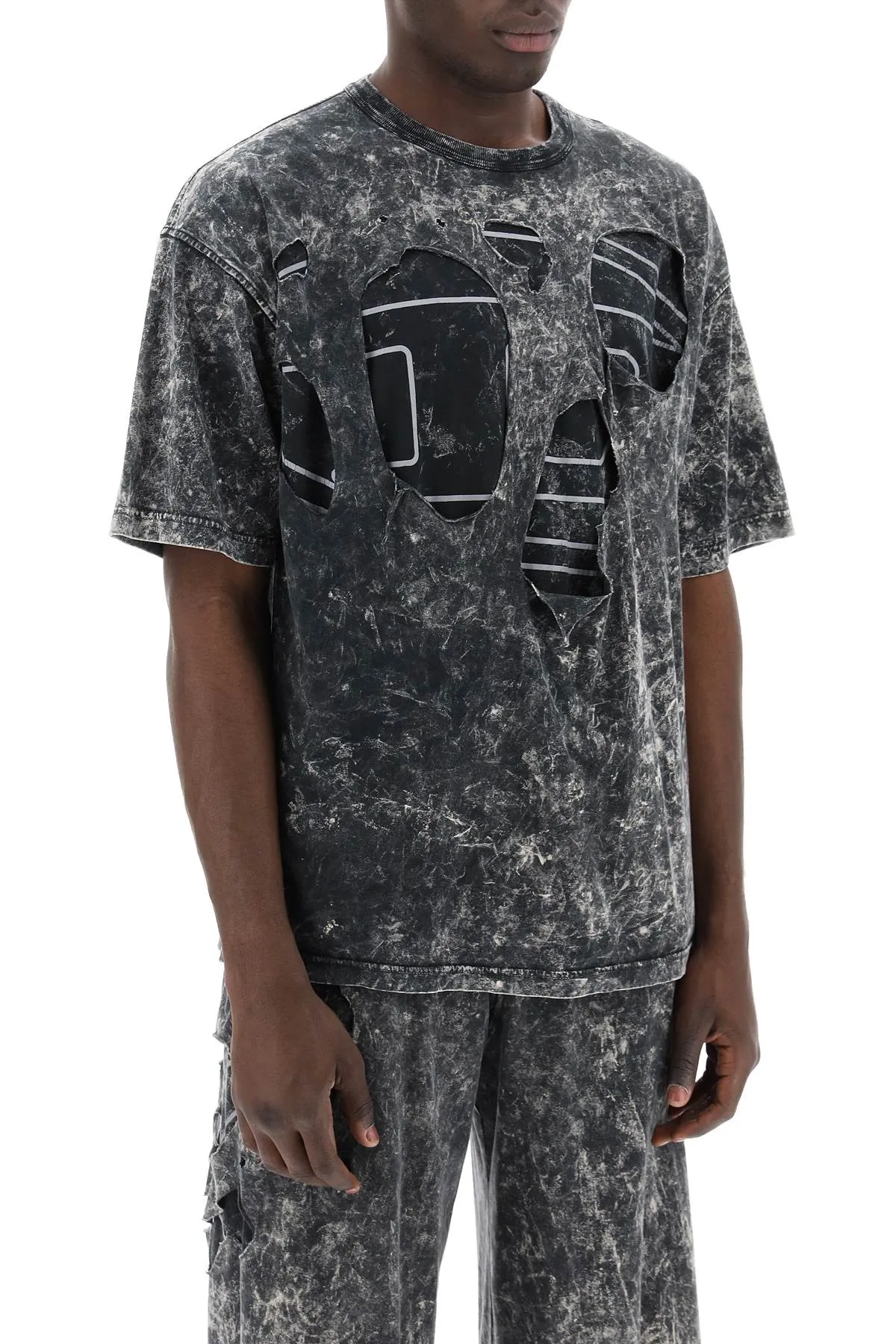 destroyed t-shirt with peel