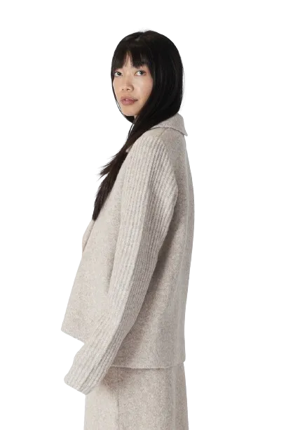Eco Blazer W/Ribbed Sleeves