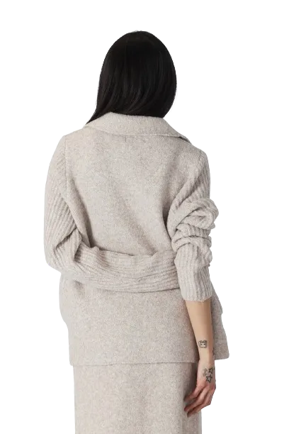 Eco Blazer W/Ribbed Sleeves