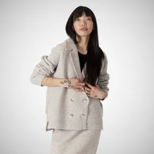 Eco Blazer W/Ribbed Sleeves