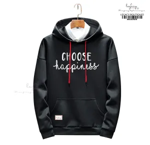 Happiness Printed Hoodies For Men's Long Sleeve Comfortable Men's Hooded Sweatshirt
