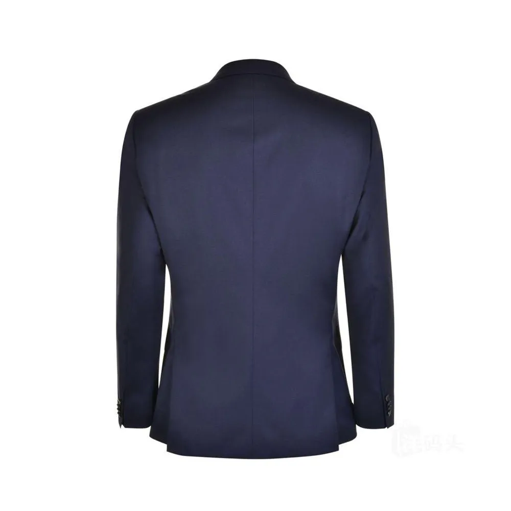 Hugo Boss Navy Blue Slim Fit Italian Super 120s Woven Blazer