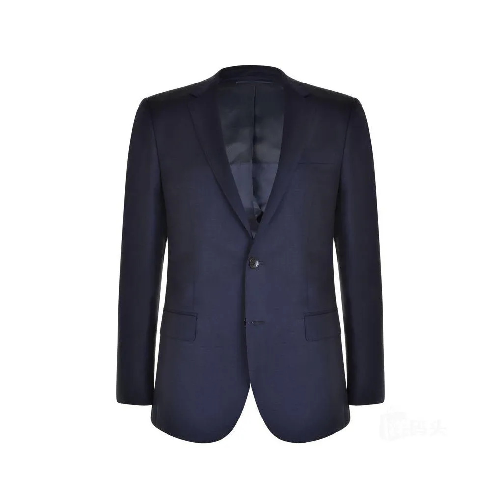 Hugo Boss Navy Blue Slim Fit Italian Super 120s Woven Blazer