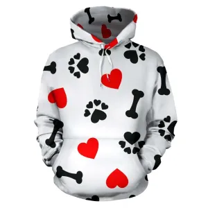 I Love Dogs All Over Printed Pullover Hoodie