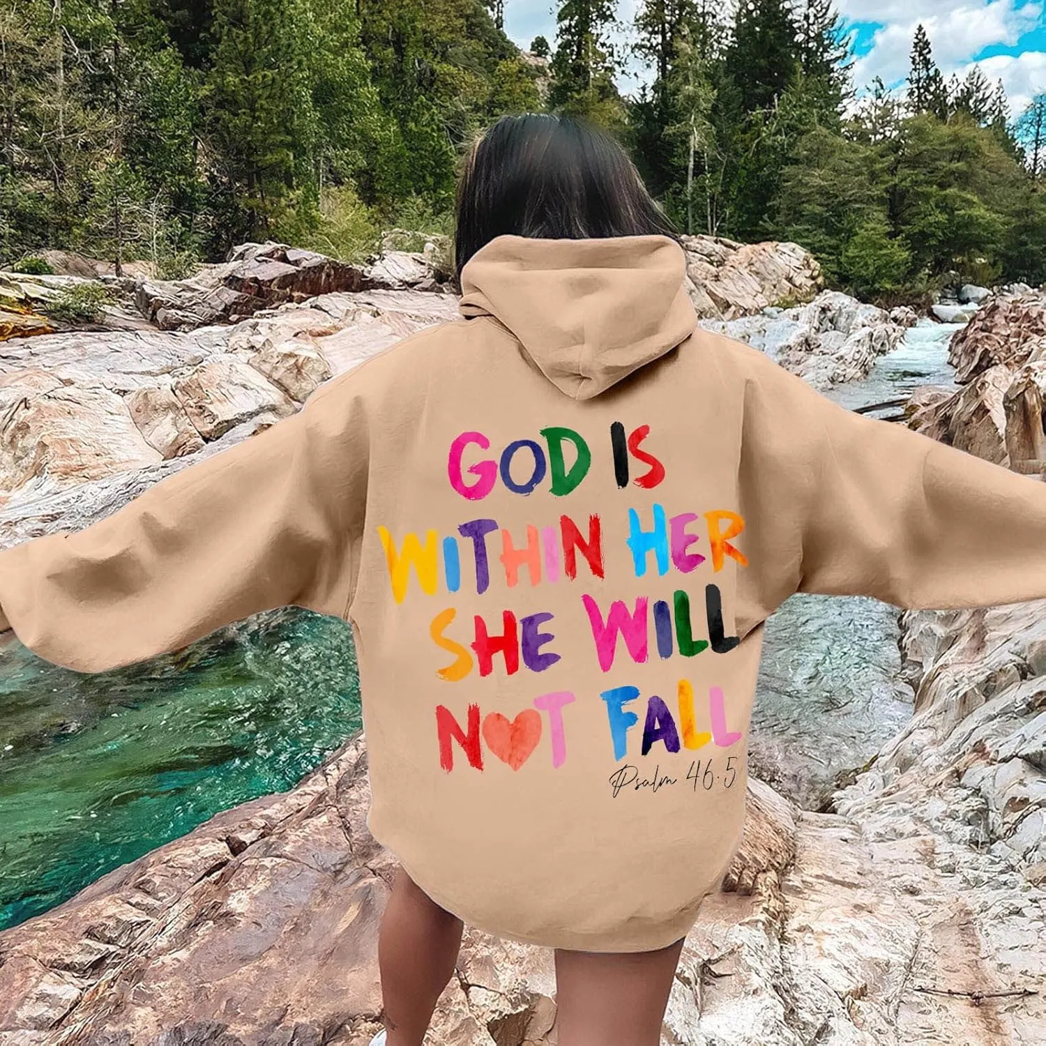Jesus Christian Graphic Hoodies for Women Teen Girls Oversized Long Sleeve Trendy Casual Sweatshirts Y2K Weighted Pullover