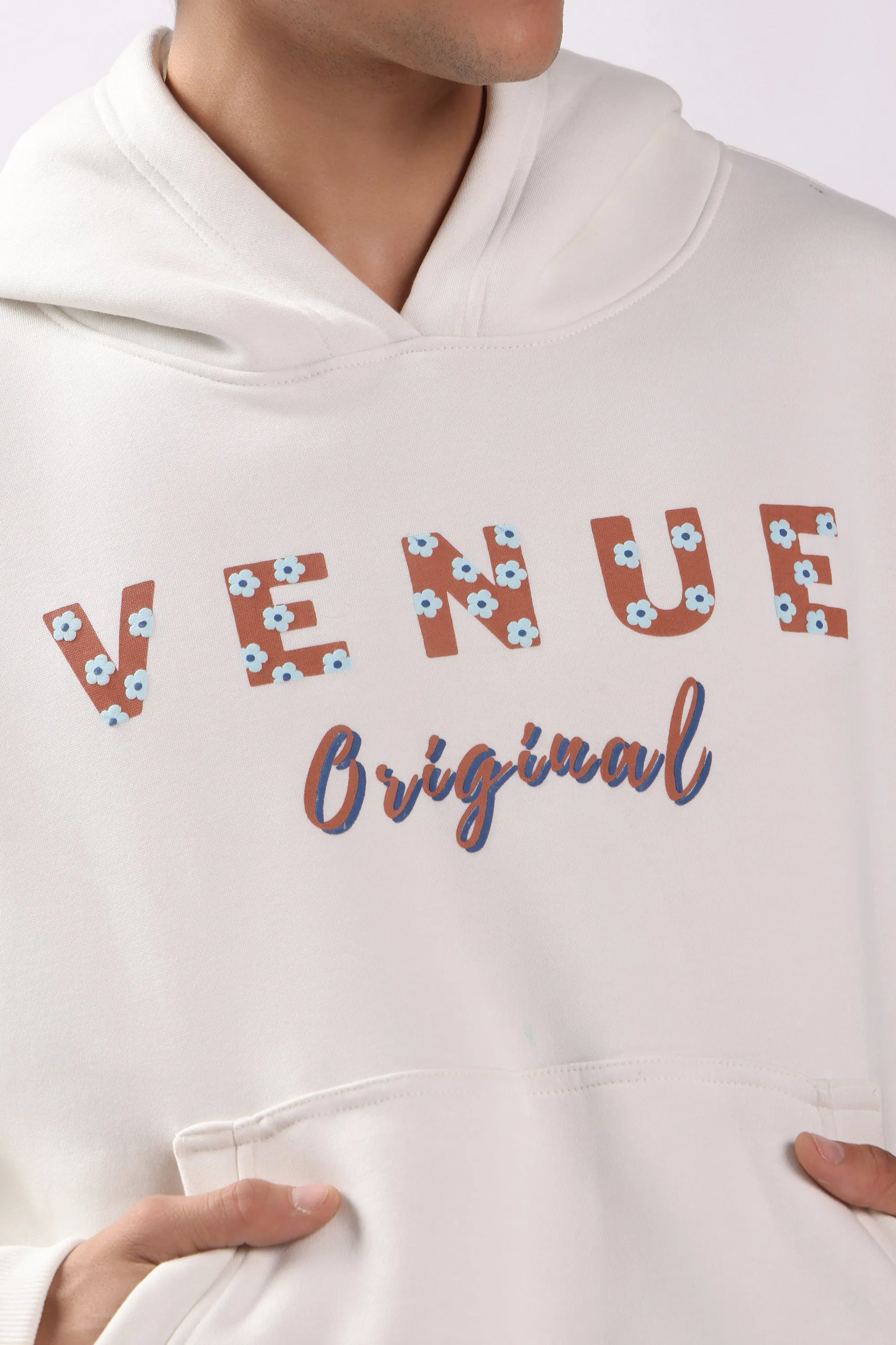 King Fisher Bird Puff Print Oversized Hoodie