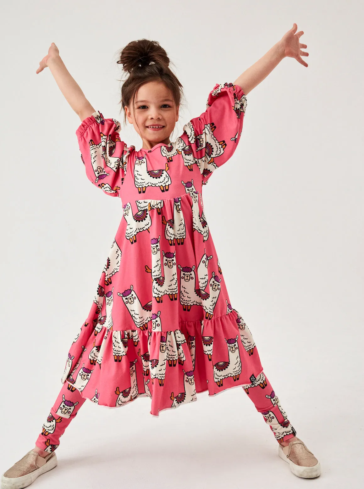 Kukukid Organic Cotton Leggings - Pink Llama
