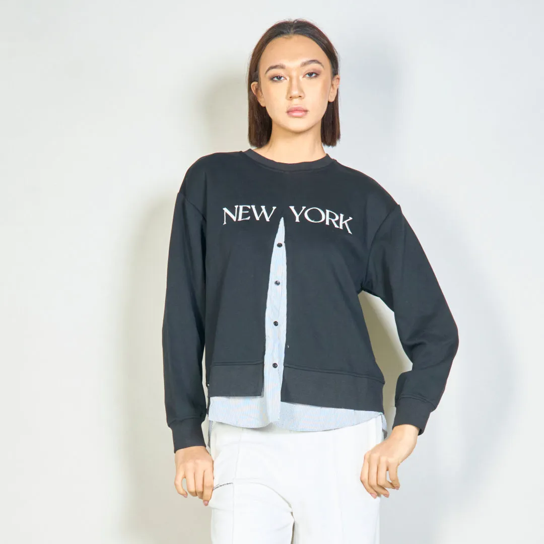 Layered "New York" embroidered sweatshirt wholesale