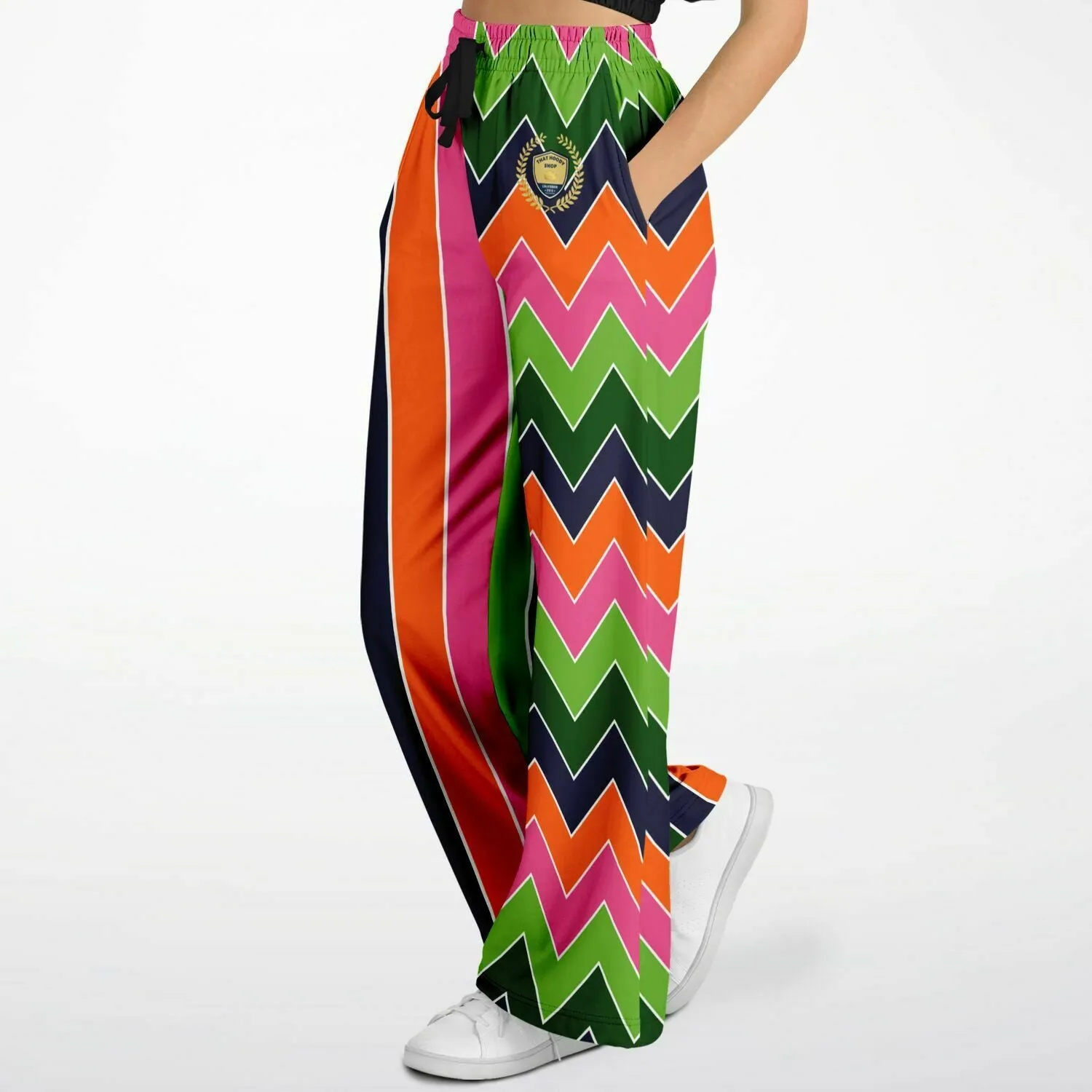Mardi Gras Rugby Stripe Eco-Poly Wide Leg Pants
