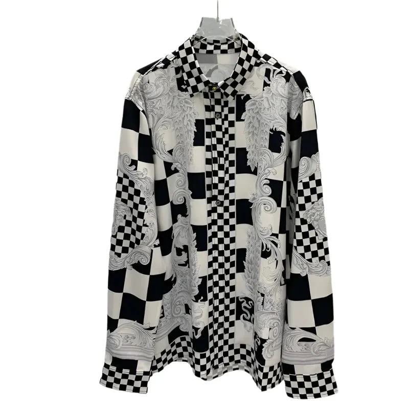 Men’s Long-Sleeve Casual Shirt – Trendy European Style Loose Fit for Daily Wear in Spring and Autumn