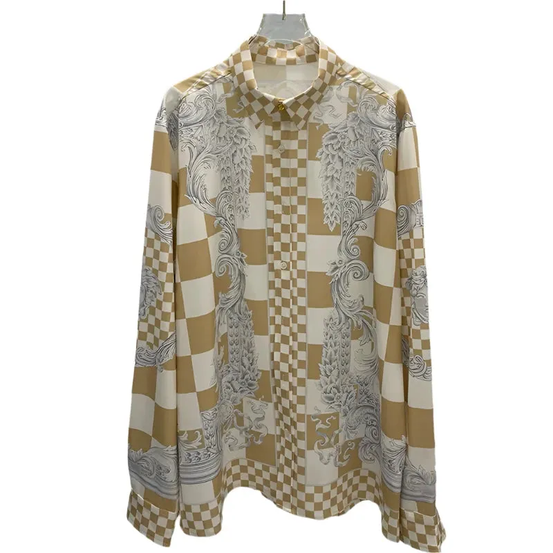 Men’s Long-Sleeve Casual Shirt – Trendy European Style Loose Fit for Daily Wear in Spring and Autumn