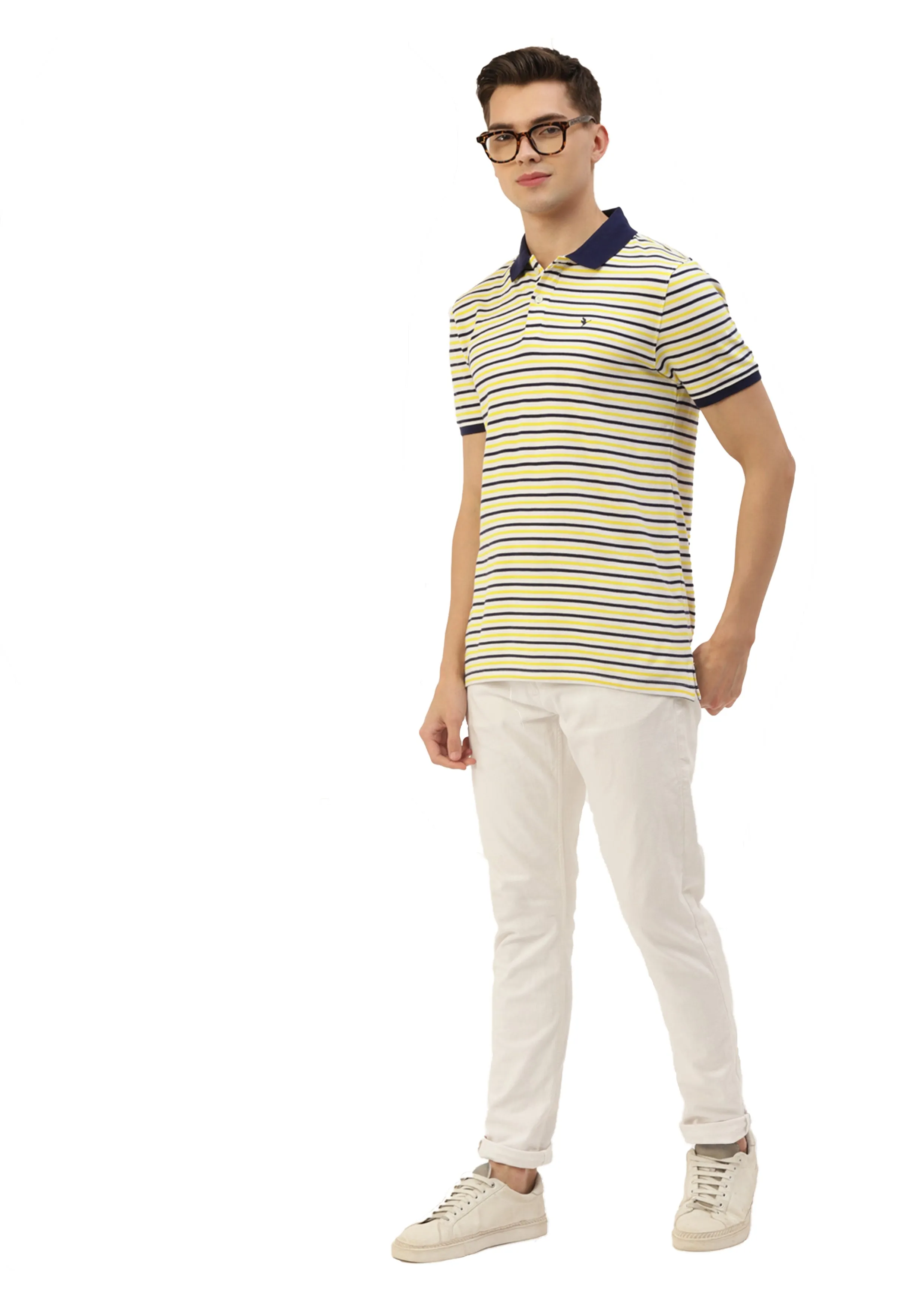 Men's Premium Striped Half Sleeve Polo