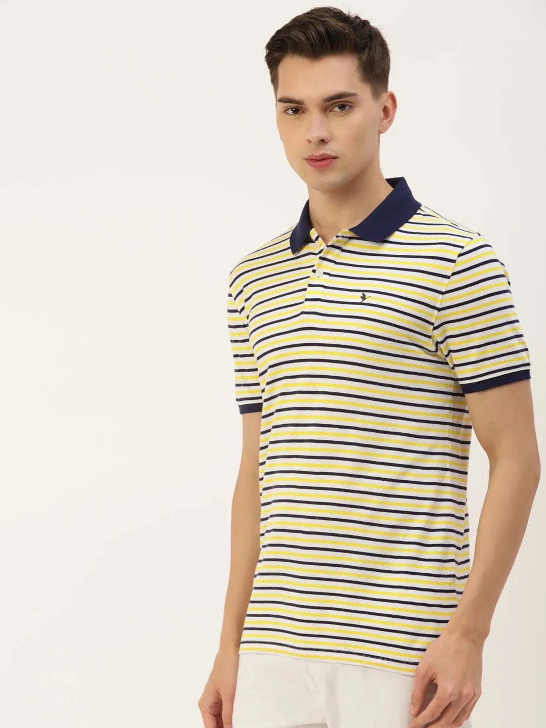 Men's Premium Striped Half Sleeve Polo