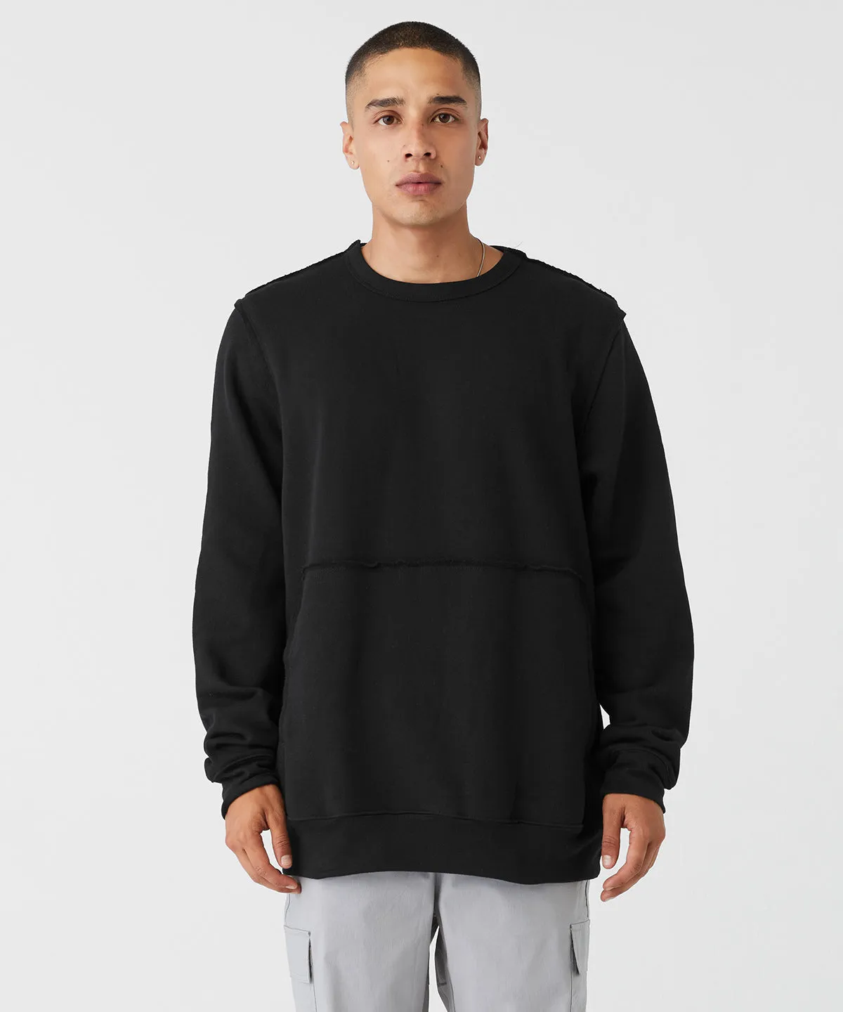 Military Green - Unisex raw-seam crew pullover