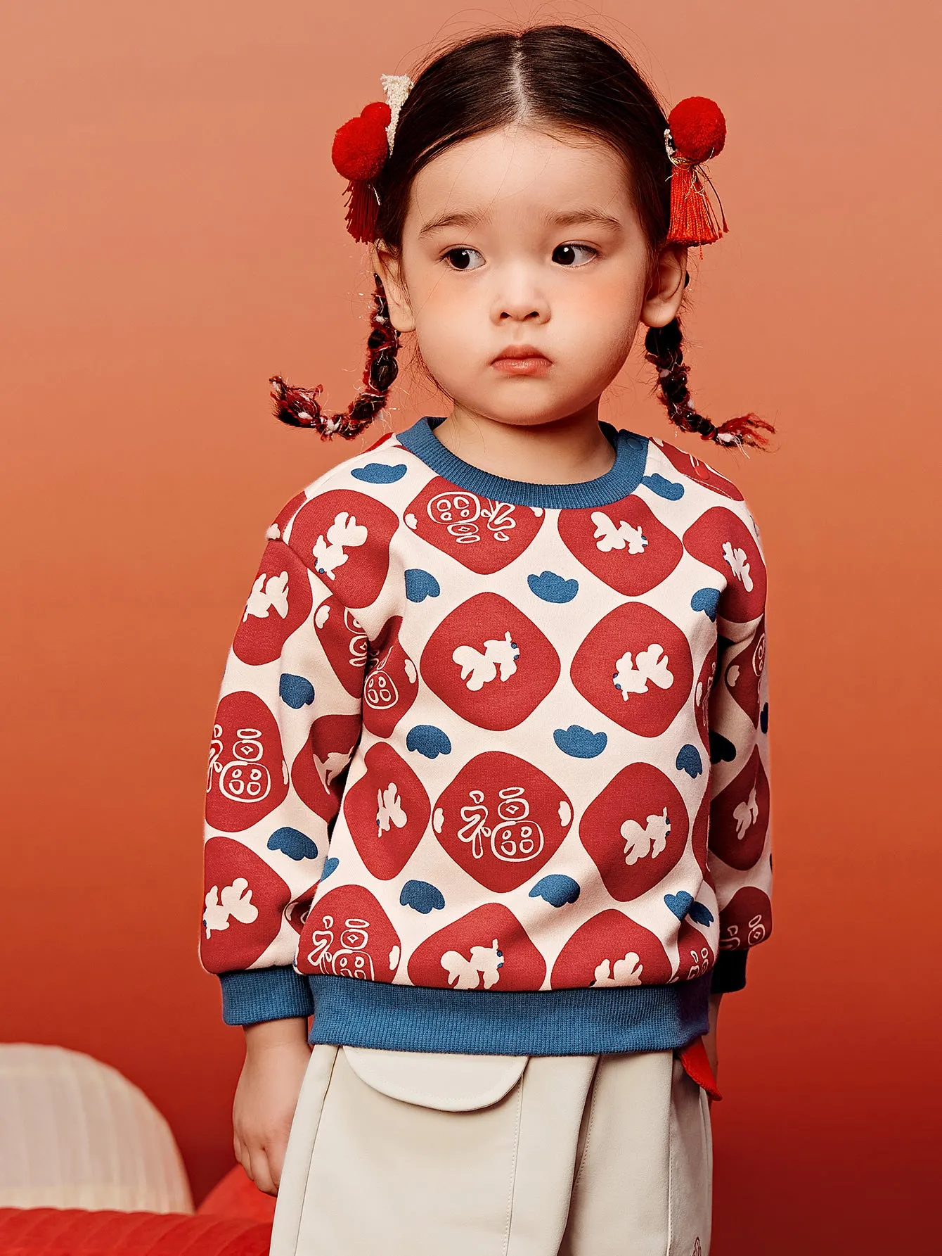 minibala Baby Unisex Comfortable plush warm New Year greetings sweater winter
