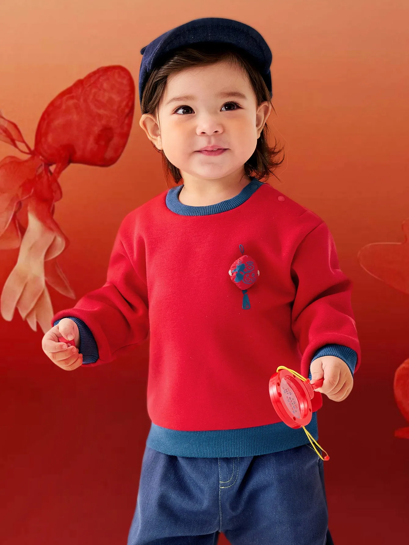 minibala Baby Unisex Comfortable plush warm New Year greetings sweater winter
