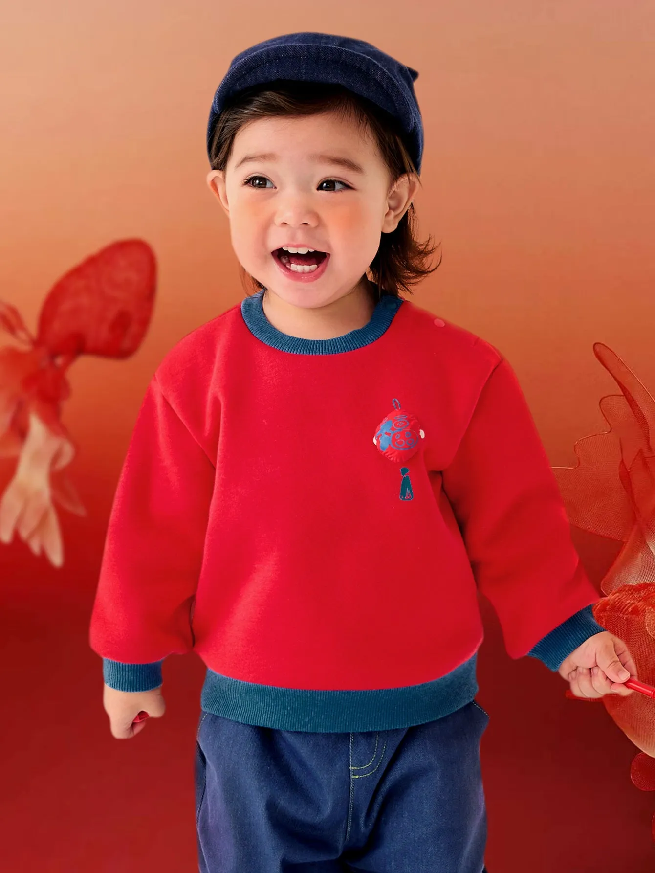minibala Baby Unisex Comfortable plush warm New Year greetings sweater winter