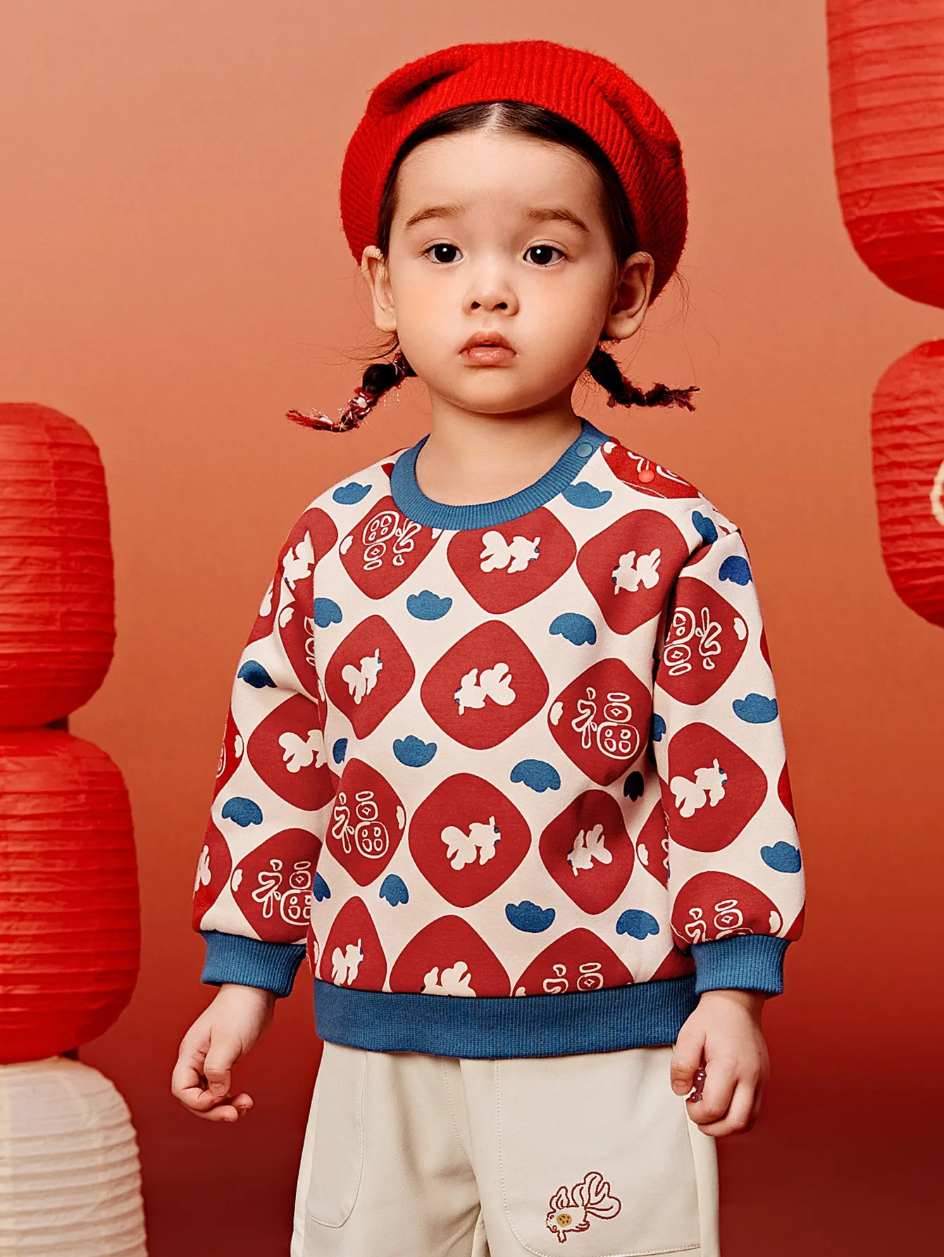minibala Baby Unisex Comfortable plush warm New Year greetings sweater winter