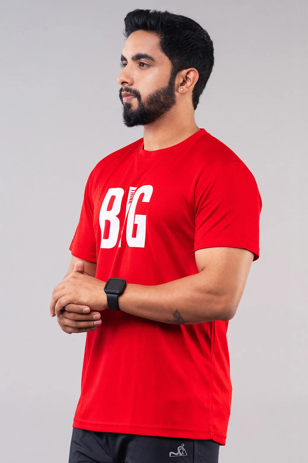 MINIMAL BUZZ THINK BIG GRAPHIC T-SHIRTS - RED (D)