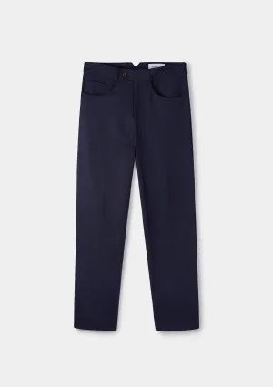 Navy Arnad Cotton Linen Casual Trousers